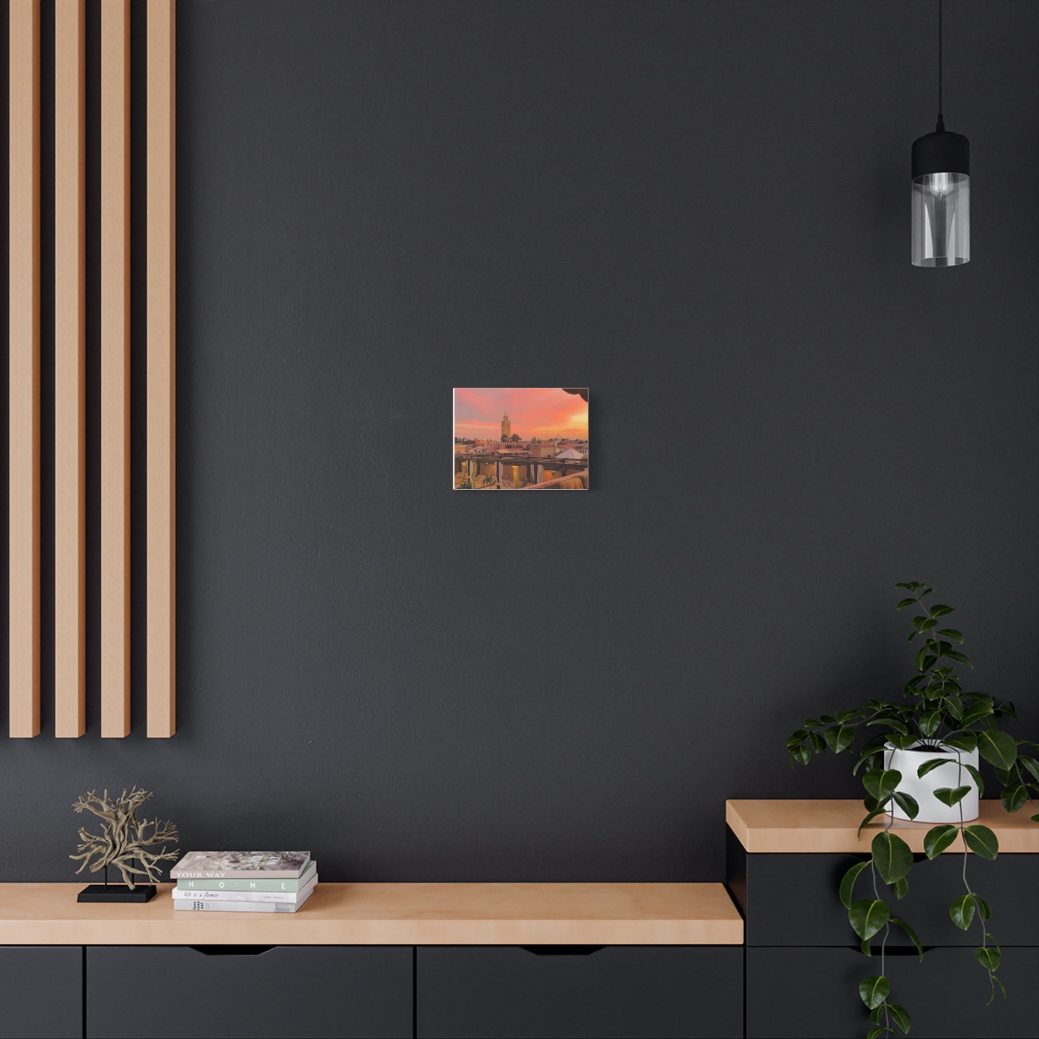 Stretched Canvas Print of Serene Sunset, Home Decor, Wall Art, Gift for Art Lovers, Boho Vibes, Colorful Landscape