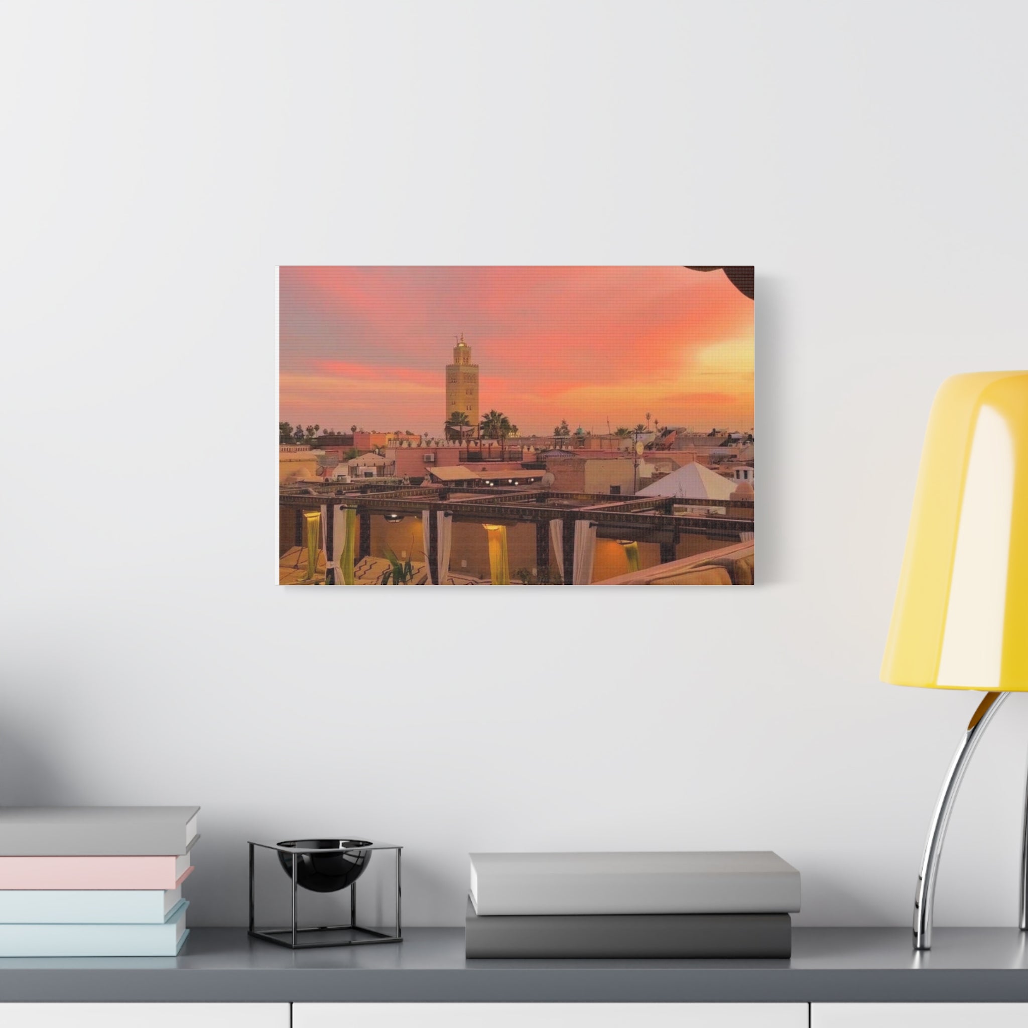 Stretched Canvas Print of Serene Sunset, Home Decor, Wall Art, Gift for Art Lovers, Boho Vibes, Colorful Landscape