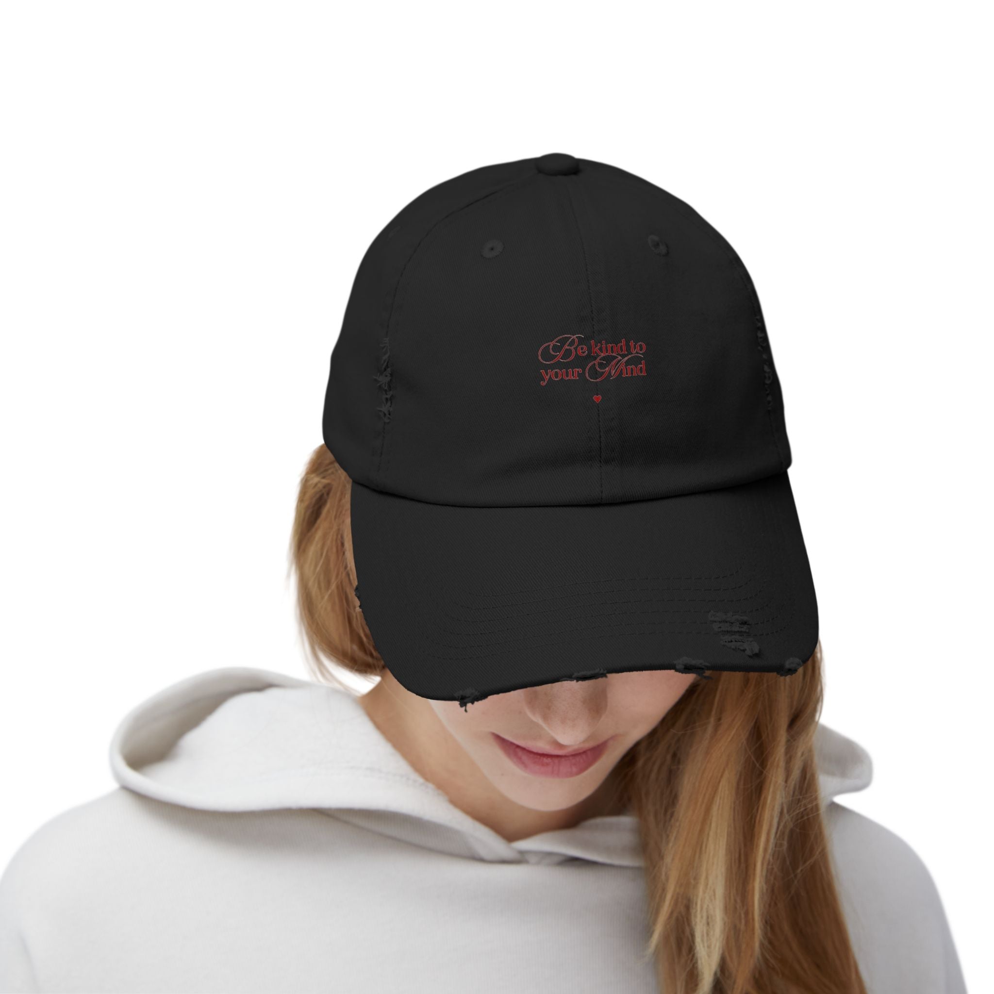 Distressed Cap with Motivational Quote, Vintage Style Hat, Casual Wear, Gifts for Him/Her, Everyday Accessory, Trendy Headwear