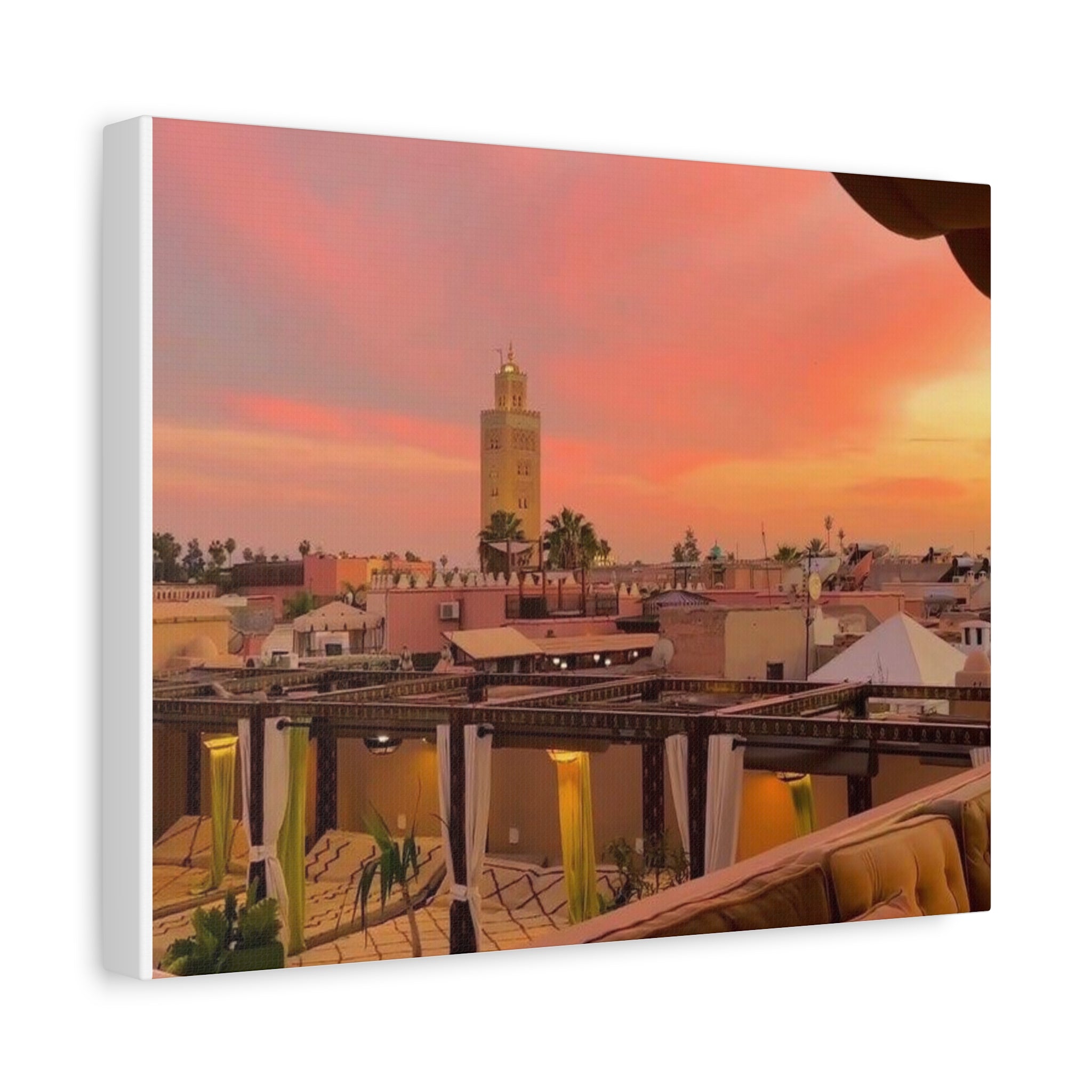 Stretched Canvas Print of Serene Sunset, Home Decor, Wall Art, Gift for Art Lovers, Boho Vibes, Colorful Landscape