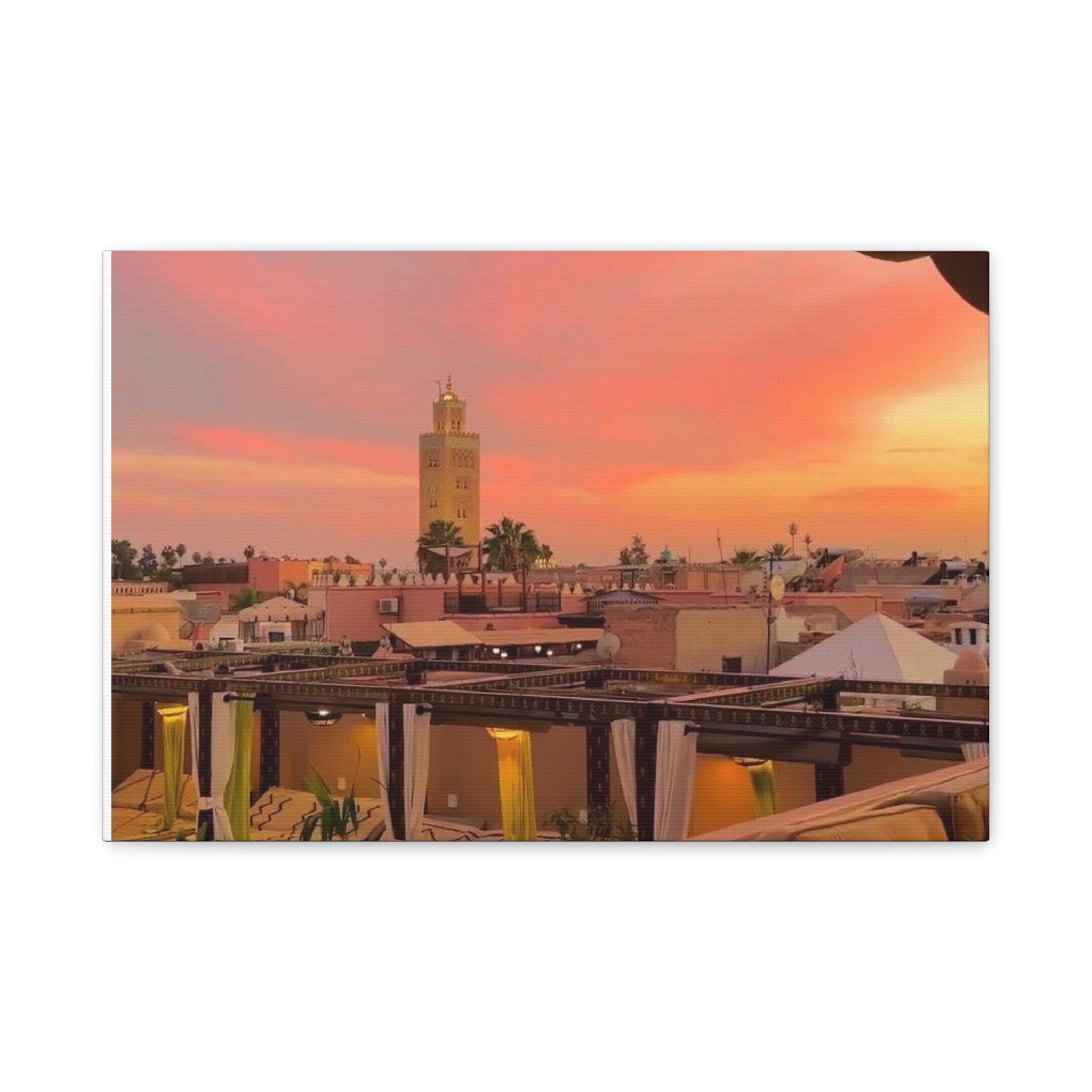 Stretched Canvas Print of Serene Sunset, Home Decor, Wall Art, Gift for Art Lovers, Boho Vibes, Colorful Landscape