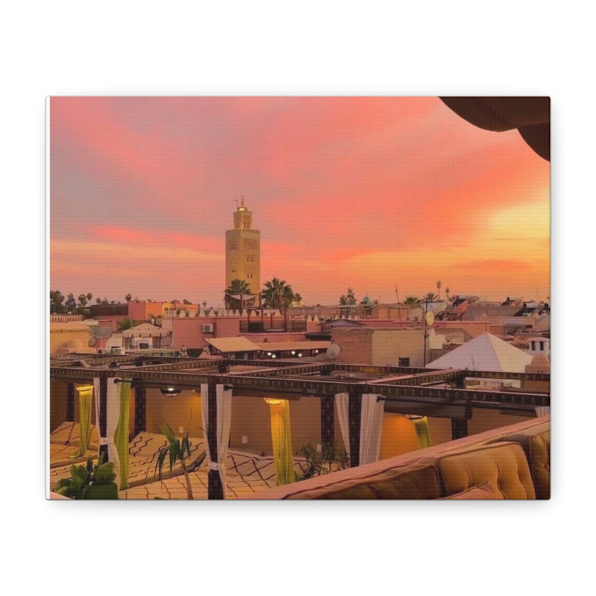 Stretched Canvas Print of Serene Sunset, Home Decor, Wall Art, Gift for Art Lovers, Boho Vibes, Colorful Landscape