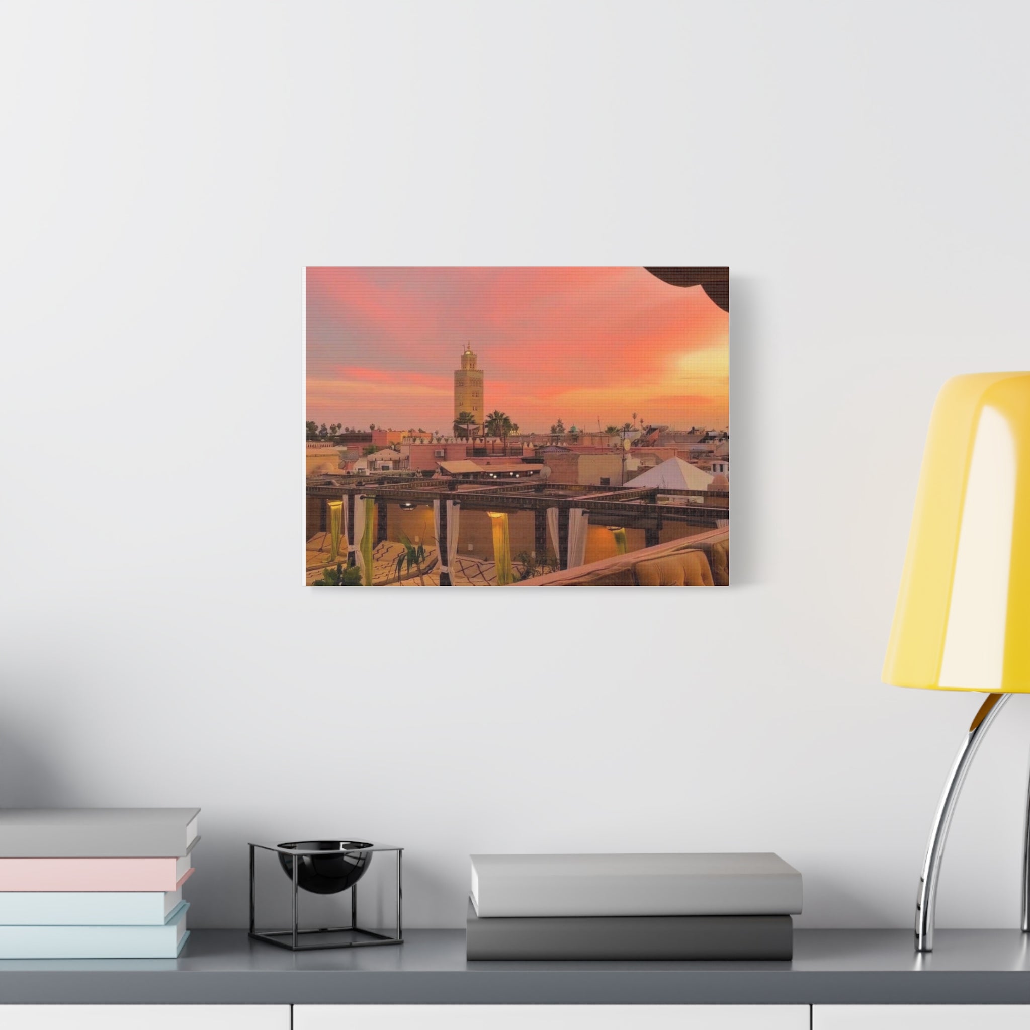 Stretched Canvas Print of Serene Sunset, Home Decor, Wall Art, Gift for Art Lovers, Boho Vibes, Colorful Landscape