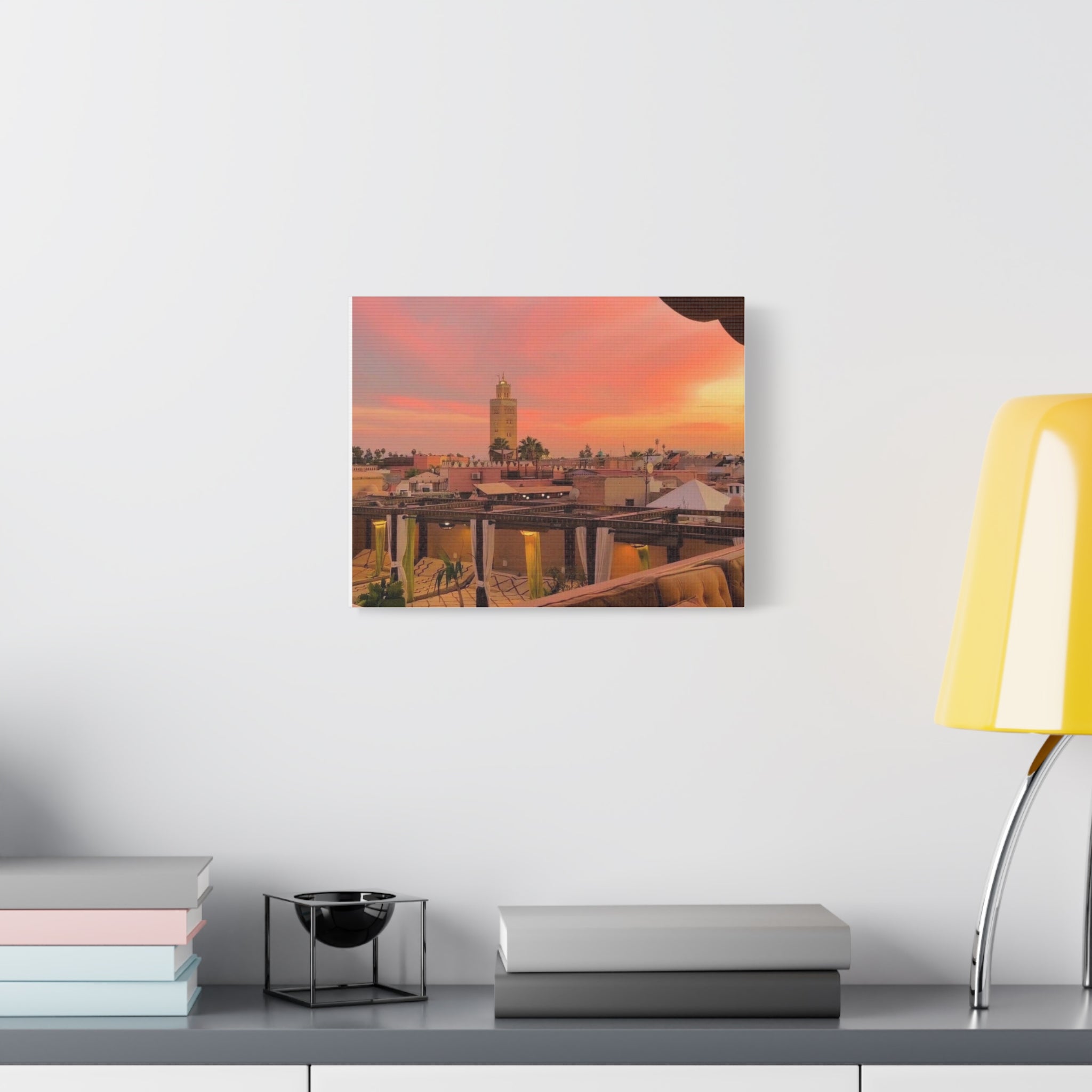 Stretched Canvas Print of Serene Sunset, Home Decor, Wall Art, Gift for Art Lovers, Boho Vibes, Colorful Landscape