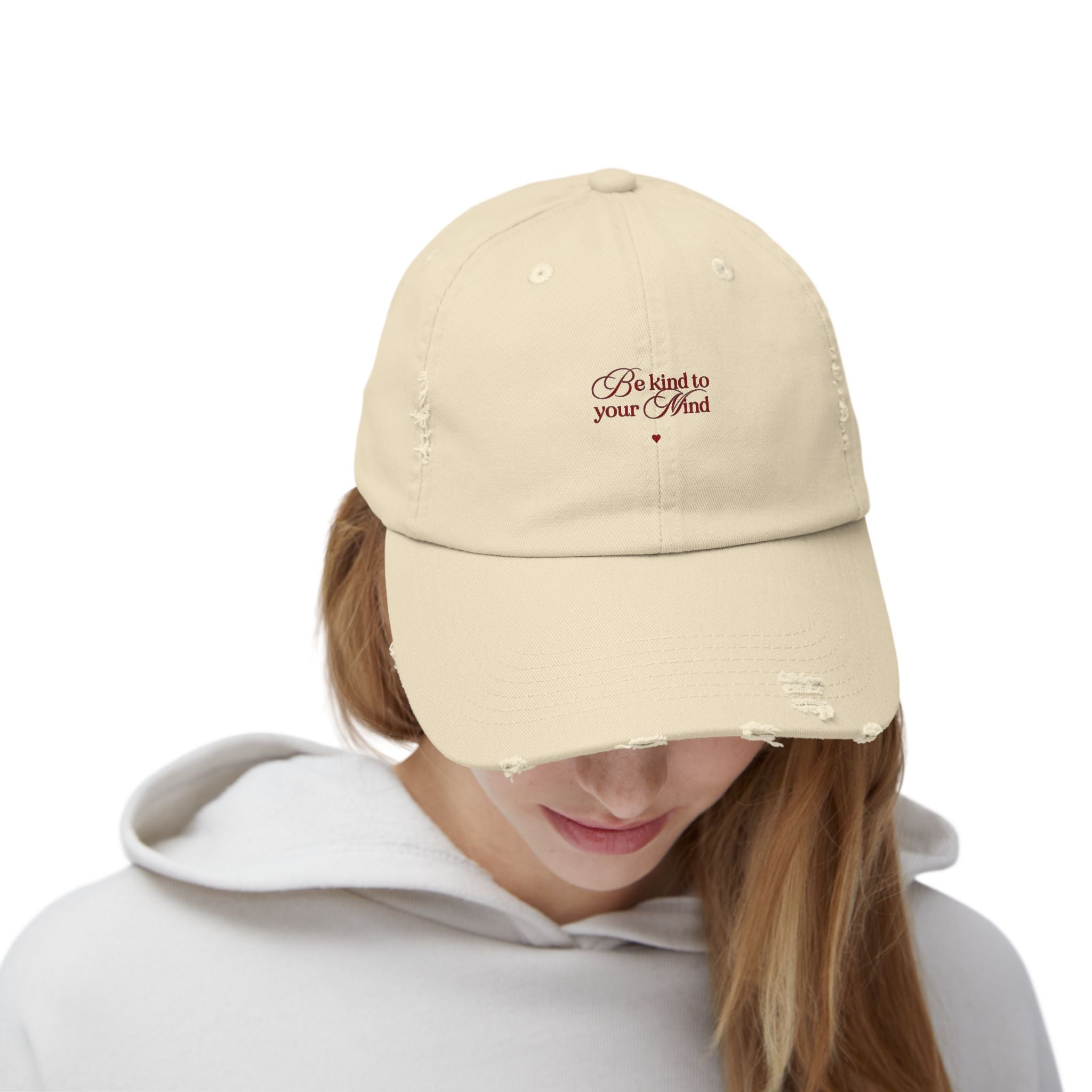 Distressed Cap with Motivational Quote, Vintage Style Hat, Casual Wear, Gifts for Him/Her, Everyday Accessory, Trendy Headwear
