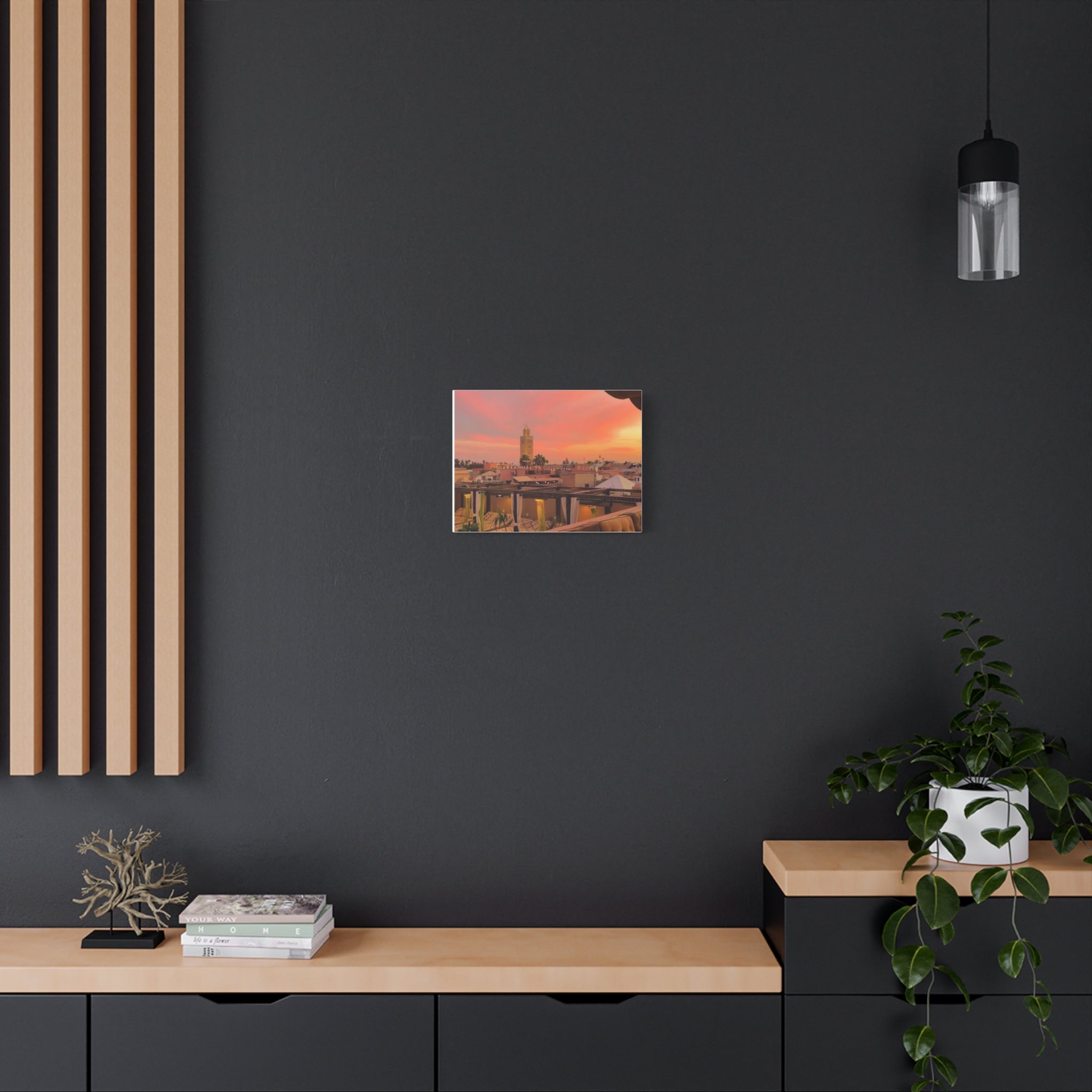 Stretched Canvas Print of Serene Sunset, Home Decor, Wall Art, Gift for Art Lovers, Boho Vibes, Colorful Landscape