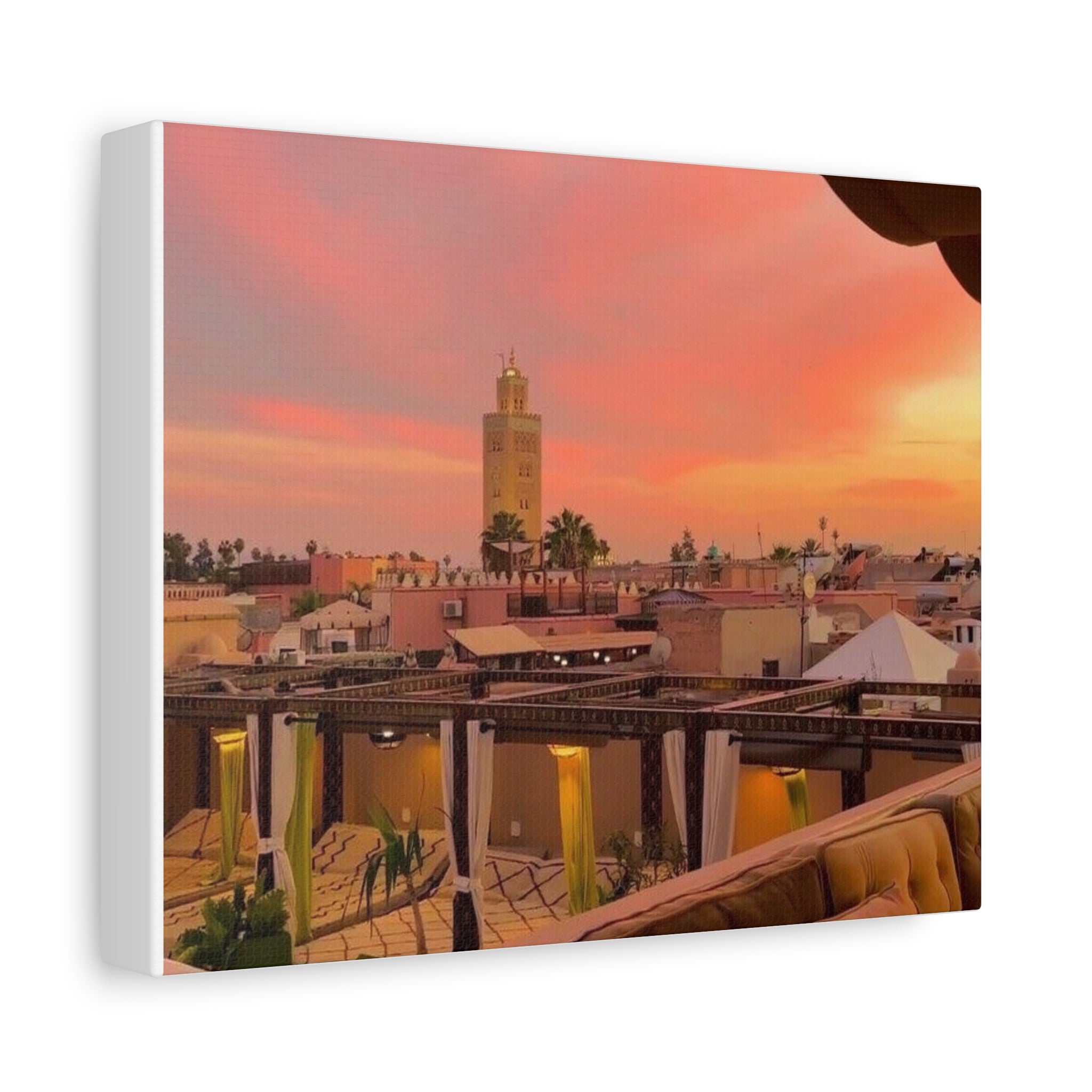 Stretched Canvas Print of Serene Sunset, Home Decor, Wall Art, Gift for Art Lovers, Boho Vibes, Colorful Landscape