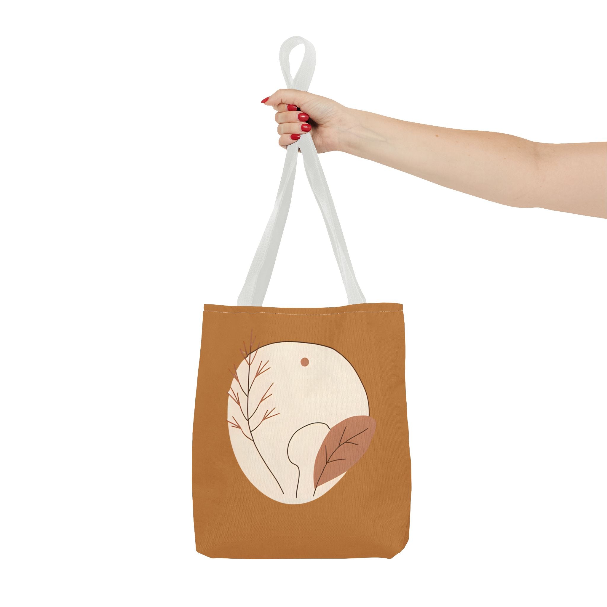Boho Chic Tote Bag, AOP Leafy Design, Eco-Friendly Shopping Tote, Mother's Day Gift, Casual Everyday Carryall