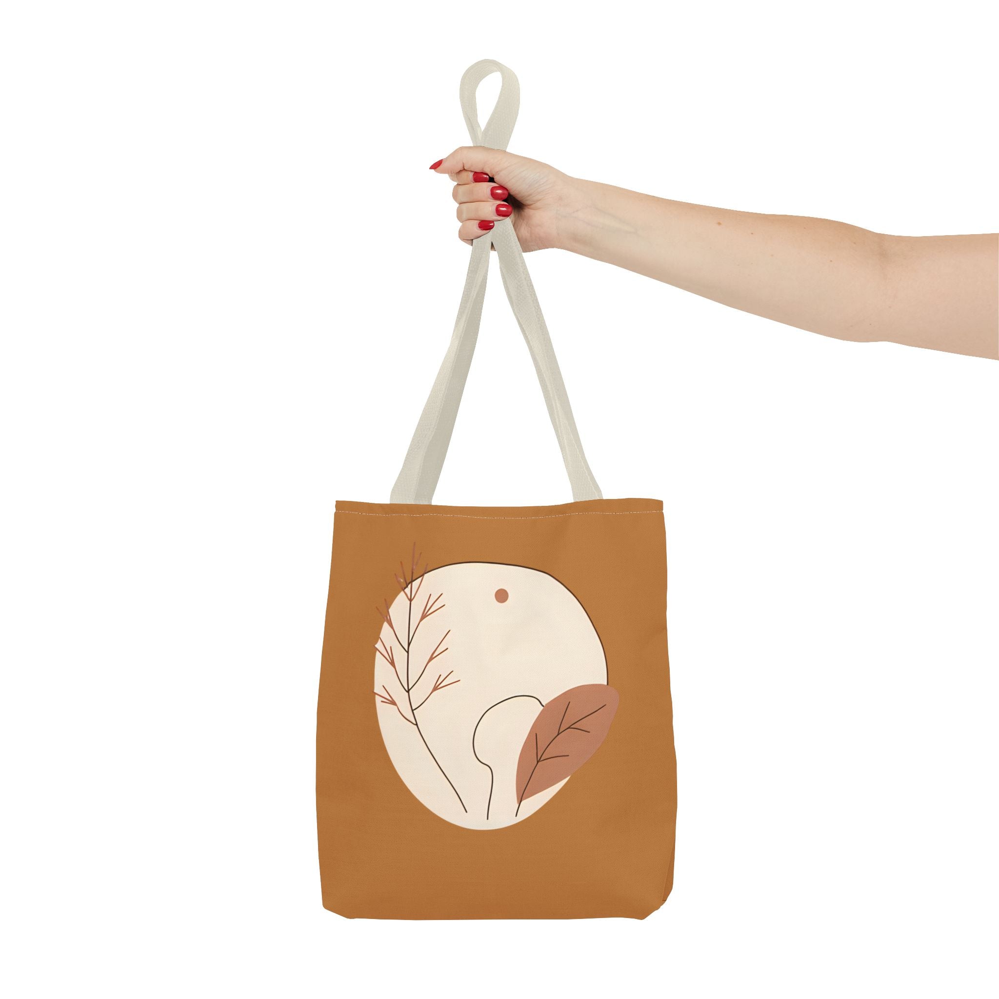 Boho Chic Tote Bag, AOP Leafy Design, Eco-Friendly Shopping Tote, Mother's Day Gift, Casual Everyday Carryall