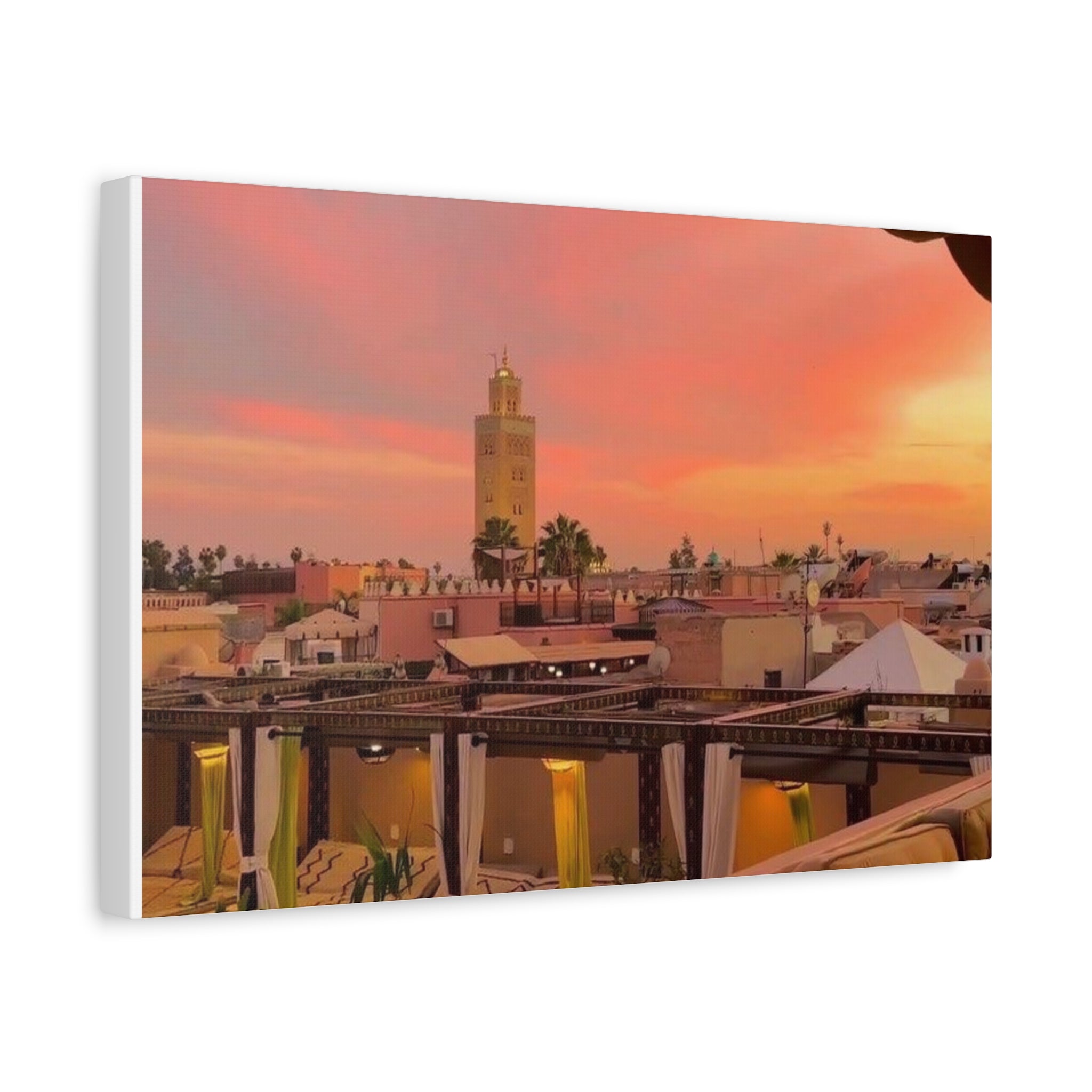 Stretched Canvas Print of Serene Sunset, Home Decor, Wall Art, Gift for Art Lovers, Boho Vibes, Colorful Landscape