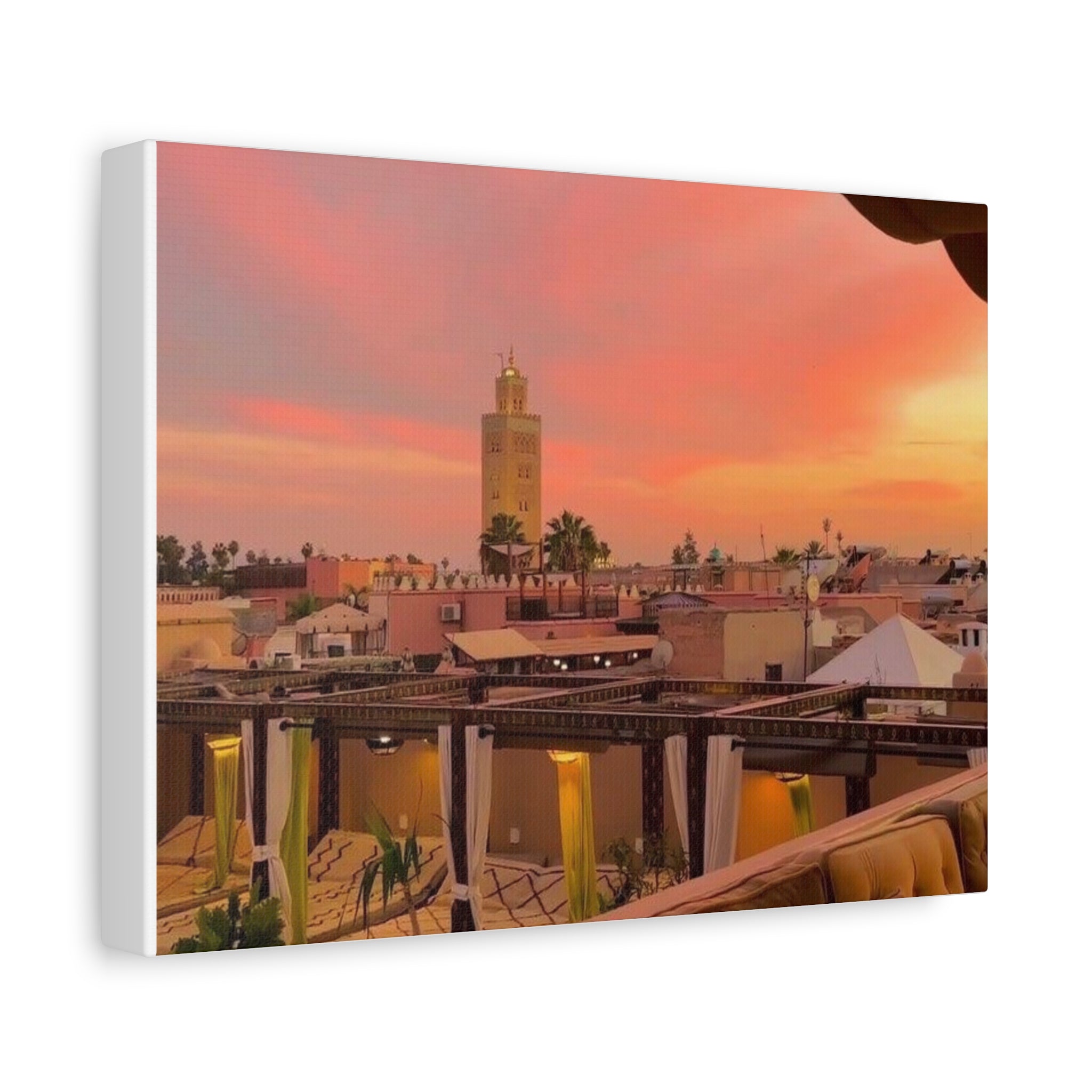 Stretched Canvas Print of Serene Sunset, Home Decor, Wall Art, Gift for Art Lovers, Boho Vibes, Colorful Landscape
