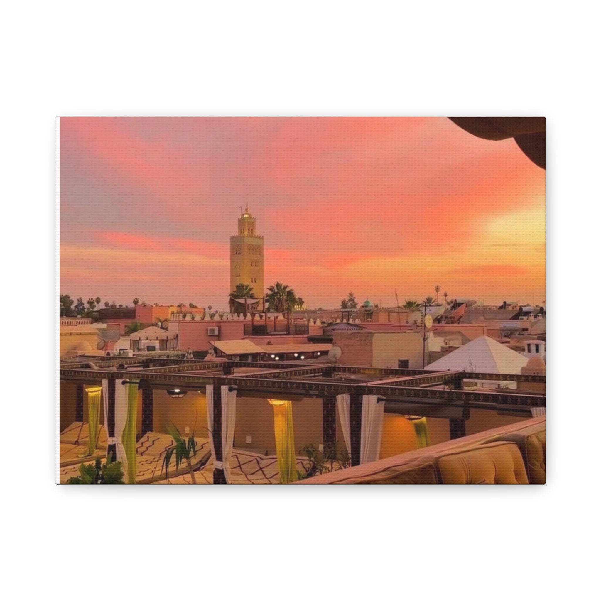 Stretched Canvas Print of Serene Sunset, Home Decor, Wall Art, Gift for Art Lovers, Boho Vibes, Colorful Landscape