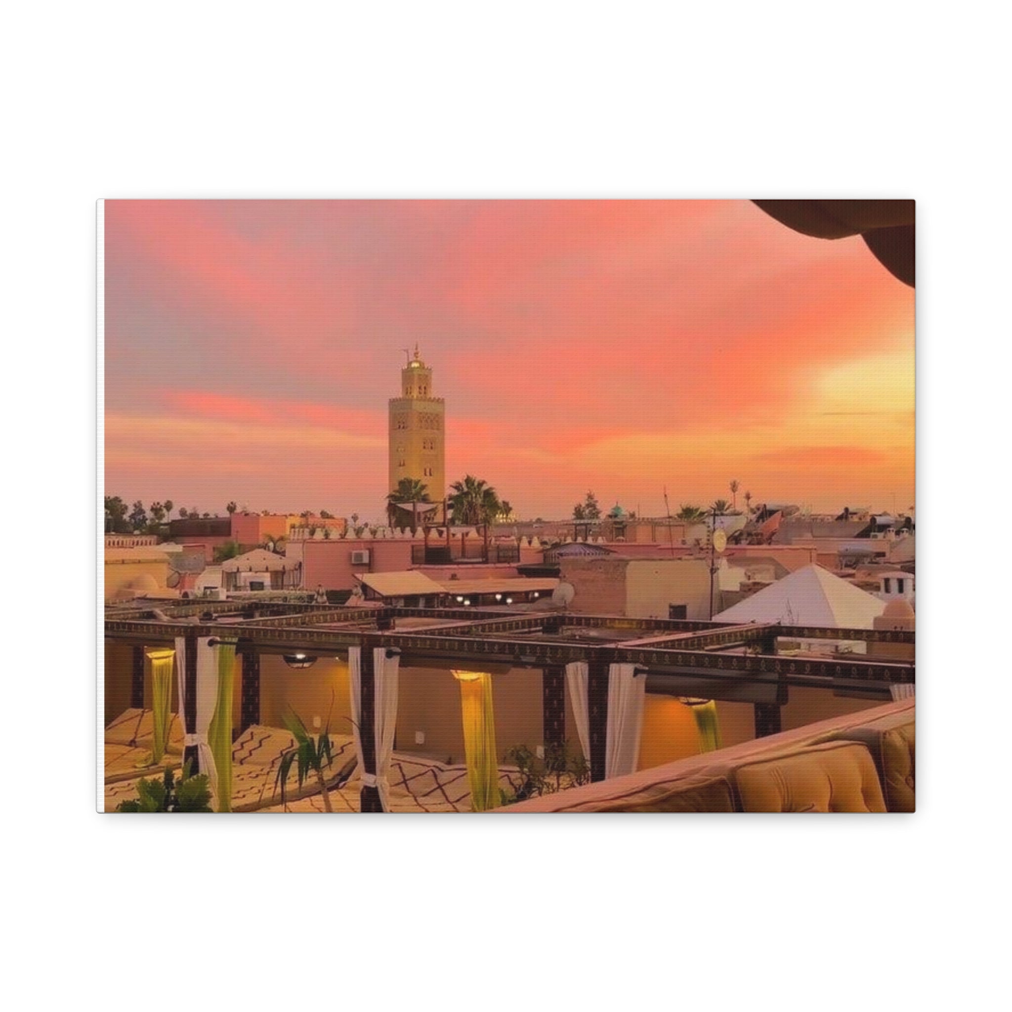 Stretched Canvas Print of Serene Sunset, Home Decor, Wall Art, Gift for Art Lovers, Boho Vibes, Colorful Landscape