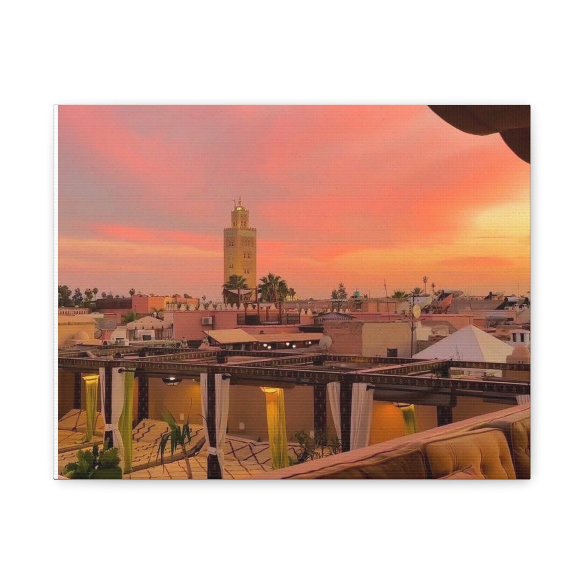 Stretched Canvas Print of Serene Sunset, Home Decor, Wall Art, Gift for Art Lovers, Boho Vibes, Colorful Landscape
